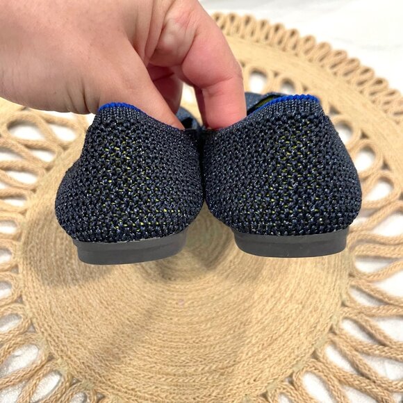 Rothy's Metallic Lattice Stitch Blue Green Loafers Kids 11 - Picture 4 of 9